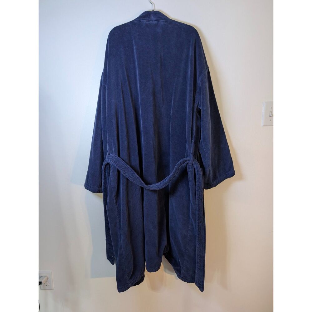 Polo Ralph Lauren Navy Terry Cloth Robe L/XL Belted Luxury Old Money Cozy Lounge - Picture 6 of 7